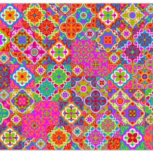 Mehrfarbiger Pareo mit Mosaik Arabesken