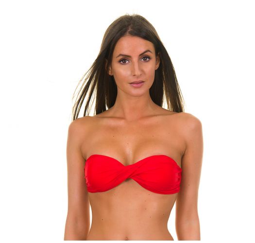 Bikini Bandeau Top rot, trägerlos - Red Torcido