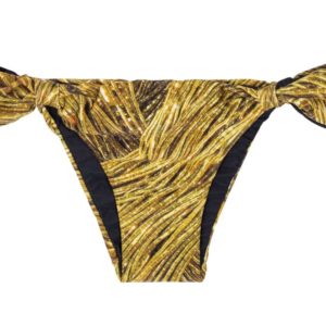 Sexy Bikinislip mit Stoffringen, gold gemustert - Rio de Sol