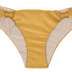 Goldene verstellbare Bikinihose mit Stoffringe - Rio de Sol