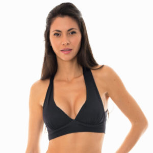 Schwarz texturiertes Bikini-Top im Sport-BH-Stil - Duna Black Top Fitness