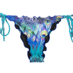 Pfauenblauer Bikini String mit gewellten Rändern - Rio de Sol