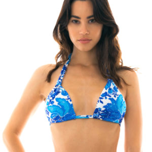 Triangle Bikinitop blaues Blumenmotiv - Top Hortensia Mel