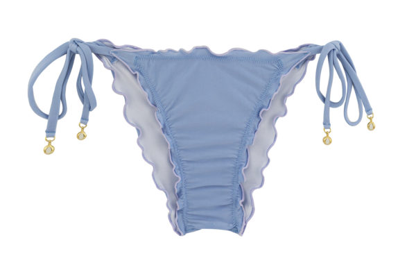 Denimblaue Scrunch-Bikinihose mit Accessoire - Bottom Garoa Frufru