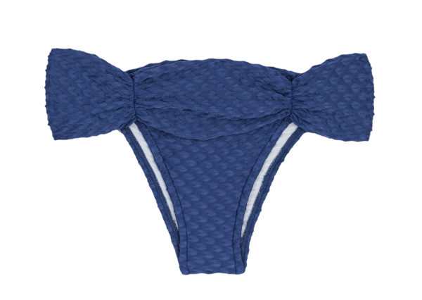 Blau texturierte Bikinihose mit Reliefeffekt - Bottom Kiwanda Denim Bandeau