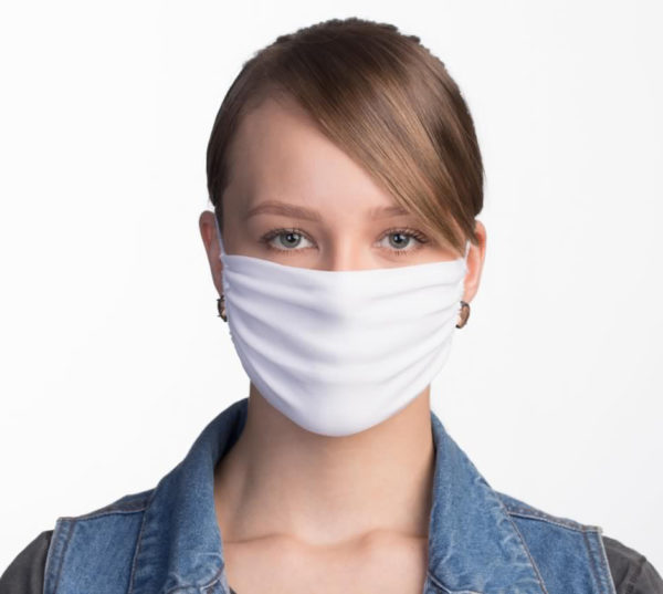 Verstellbare Mehrweg Textil Atemschutzmaske, weiß