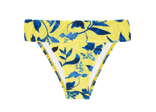 Gelbe Bikinihihose mit blauer Musterung - Bottom Lemon Flower Cos Comfort
