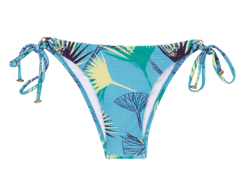 Blaues Bikinihöschen mit Geoprint Bottom Flower Geometric